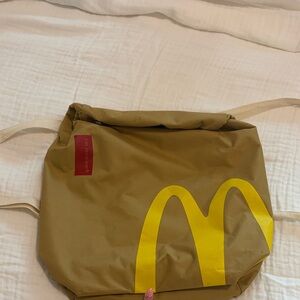 McDonald's Tan and Yellow Drawstring Bag